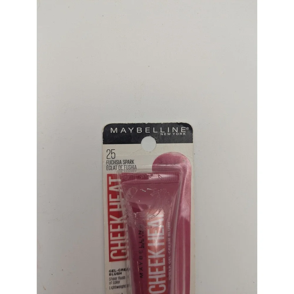 Maybelline Cheek Heat Gel-Cream Blush Tube 25 Fuchsia Spark 0.27 fl oz New Sheer